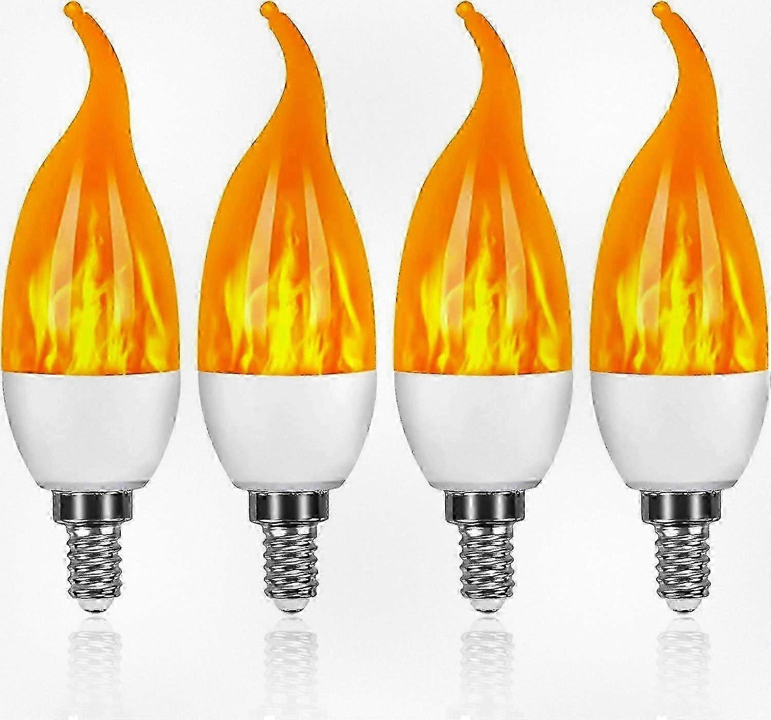 4 Pack 3W E14 LED Flame Effect Bulb with 3 Light Modes Decorative Lighting 25-26