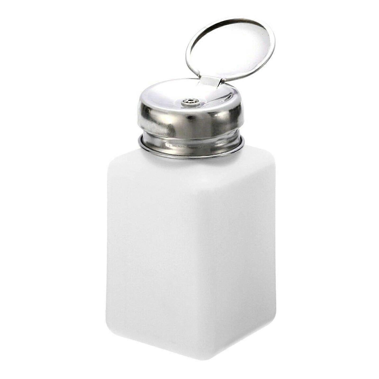 200ml Square Push Down Dispenser Bottle for Nail Polish Remover, LeakProof Travel Container