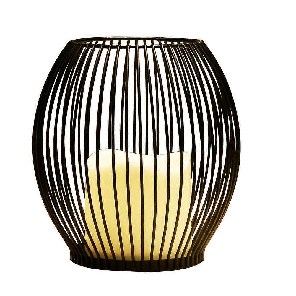 Electronic Candlestick Ornament Black Candlestick Decoration for 2Sets