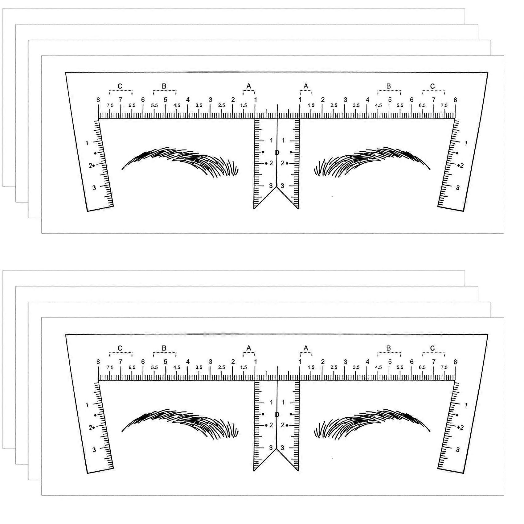 30 Pack Precut Eyebrow Ruler Stickers for Fast Brow Mapping and Symmetry Alignment