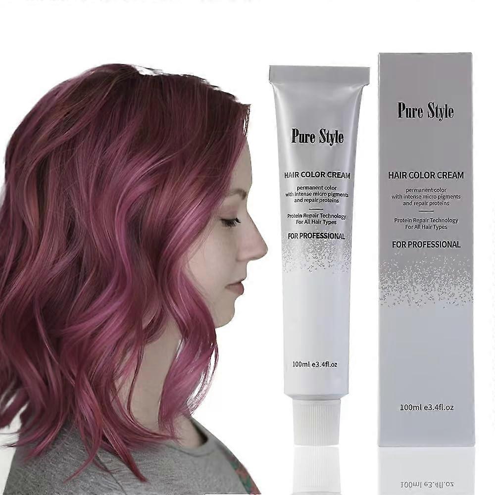 Ammonia  Permanent Hair Dye Deep Purple Keratin Enriched Full Gray Coverage 100g