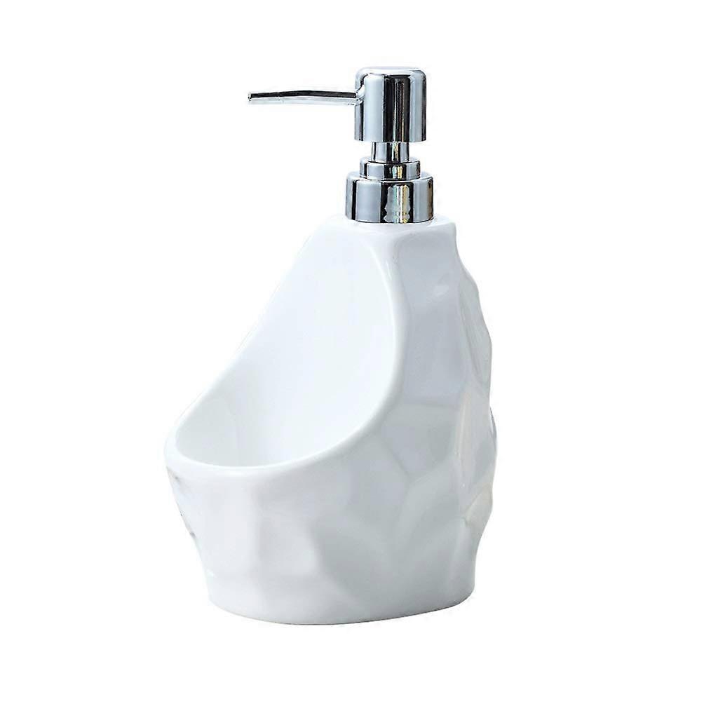 Ceramic Soap Dispenser with Sponge Holder 21.11oz for Kitchen and Bathroom OneHand Use