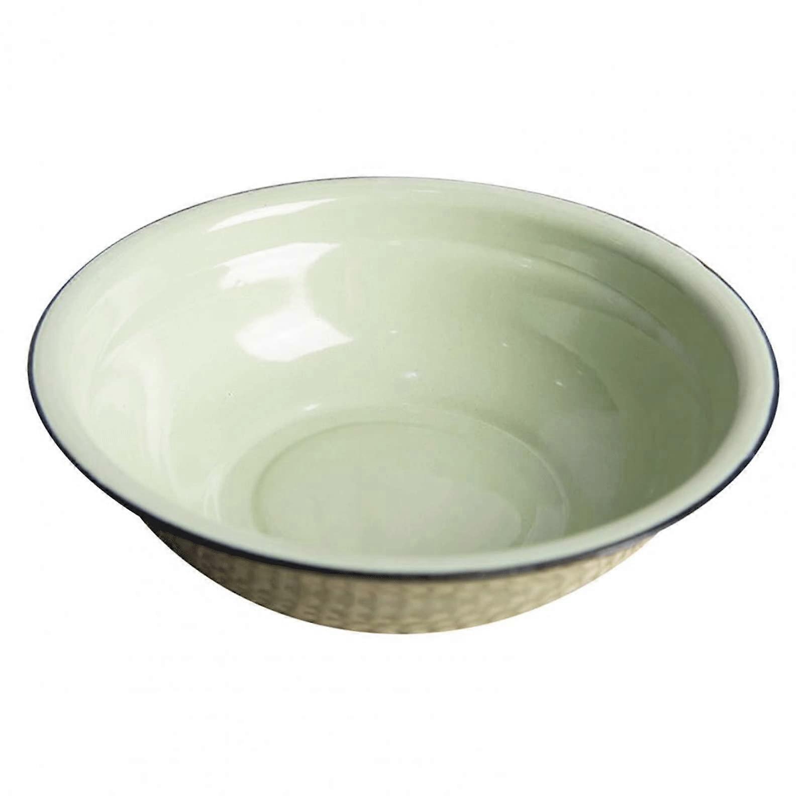 Green Thickened Enamel Soup Bowl ChipResistant Stackable Durable Rice and Vegetable Bowl