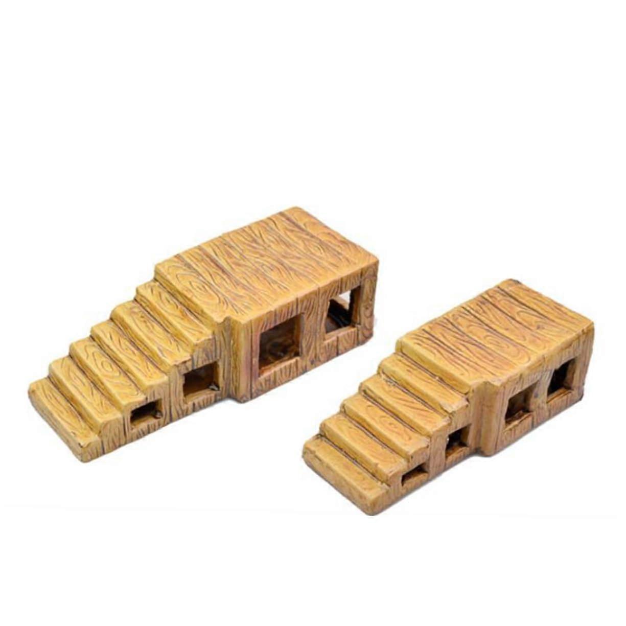 Large Ceramic Turtle Basking Platform for Aquarium with Climbing Stairs and Easy Clean Surface