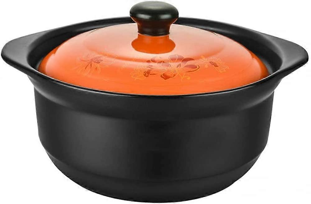 Large Capacity 1.8L Ceramic Casserole Pot with Durable NonStick Clay Cooking Surface