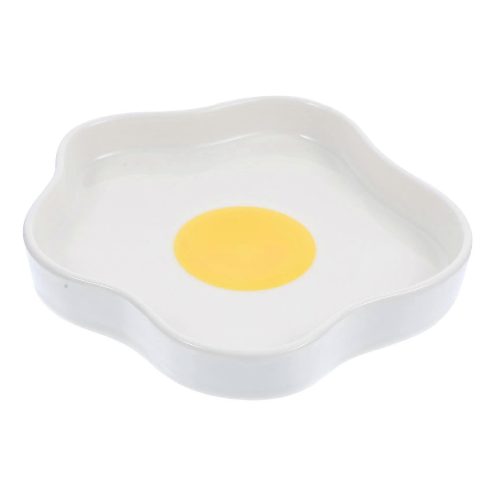 Cute Irregular Egg Shaped Ceramic Dinner Plate for Breakfast Appetizers Home and Restaurant Use
