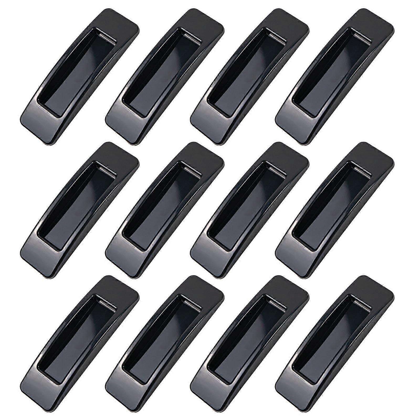 12 Pack Black Self Adhesive Cabinet Drawer Pulls, Durable Easy Install Handles for Kitchen Bathroom Bedroom