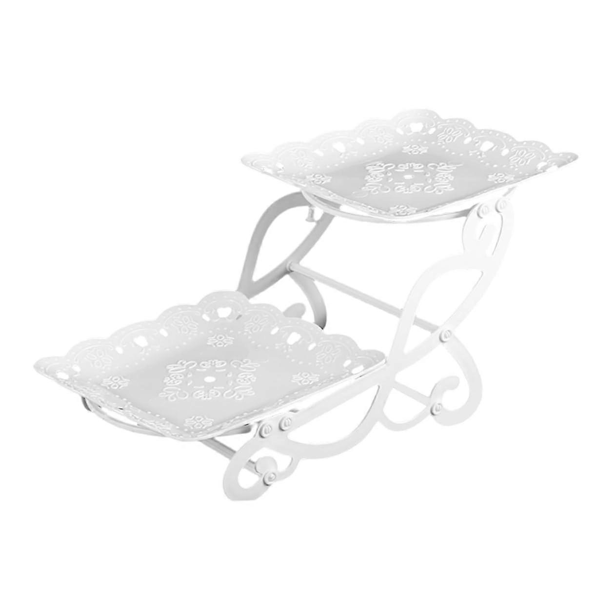 2 Tier Cake Stand with Large Capacity Fruit Storage Rack for Kitchen and Party Display