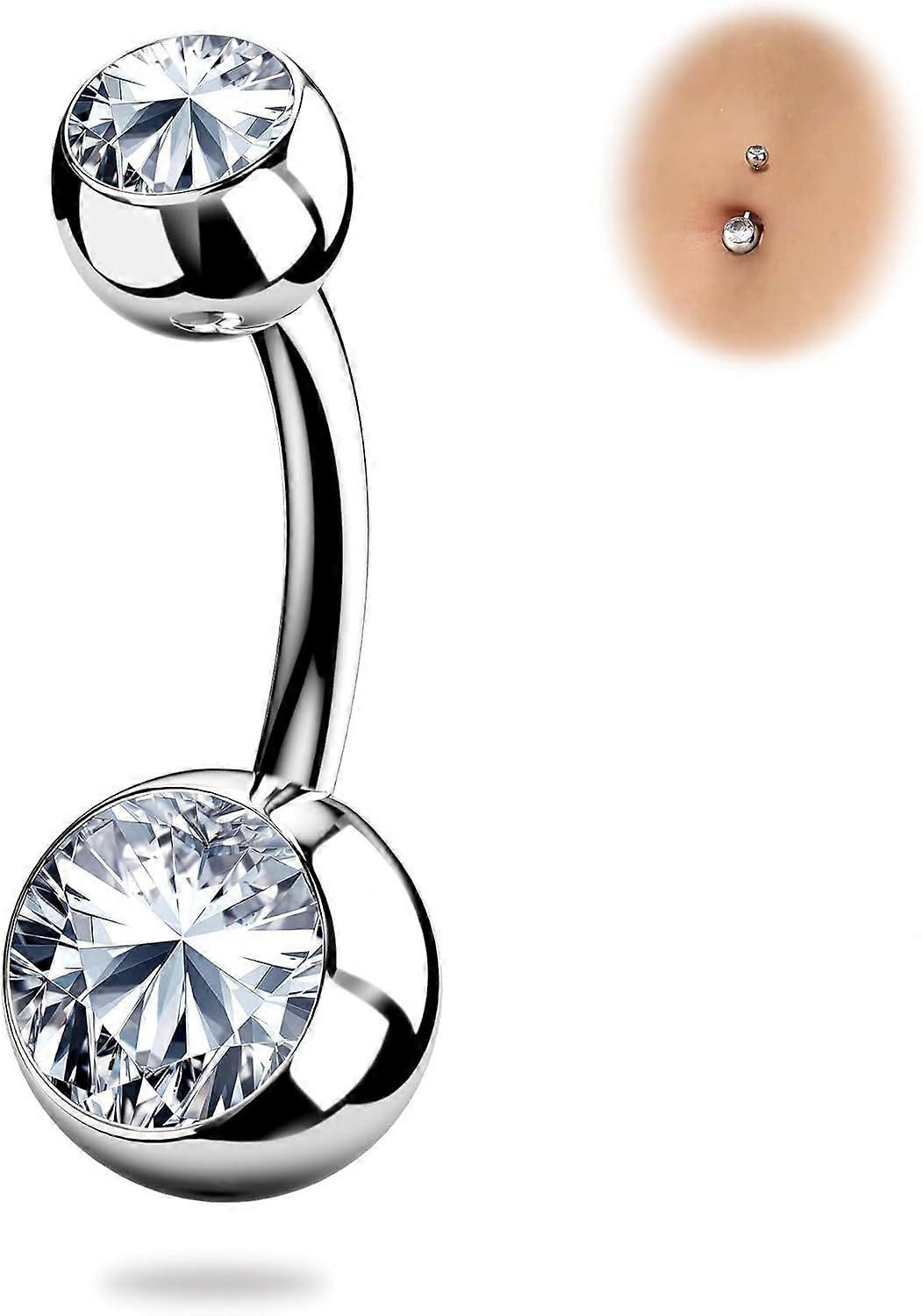 Real Solid G23 Titanium Belly Button Rings - 14G Internally Threaded 10mm Belly