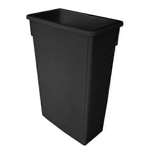 23 Gallon Rectangular Trash Can Black Durable Plastic with SpaceSaving Flat Bottom Design