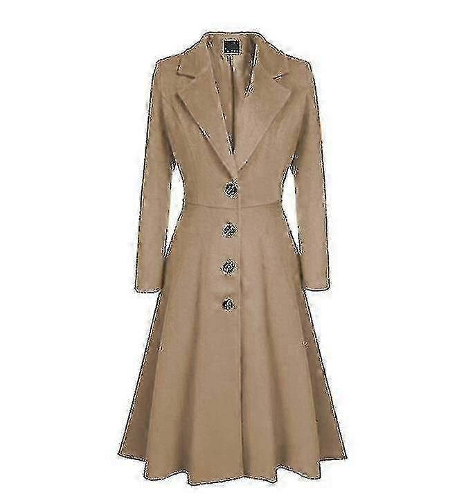 SQLX Ny lang ulltrenchkåpe for damer vinterfrakk_l04 HK