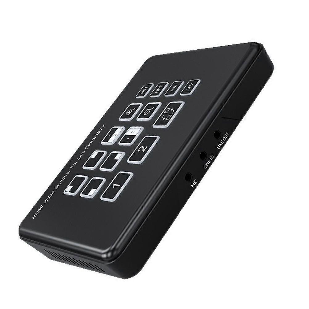 Dual HDMI-Compatible Live Streaming Video Switch 2CH Live Broadcast Camera Video Mixer Switcher EU Plug