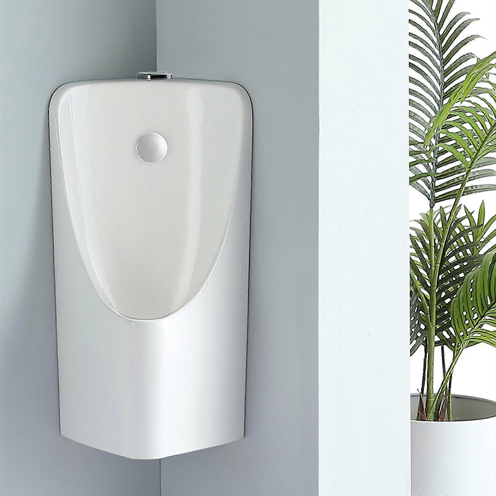 Corner Wall Mounted Ceramic Urinal with Smart Sensor Flush, SpaceSaving Design for Small Bathrooms