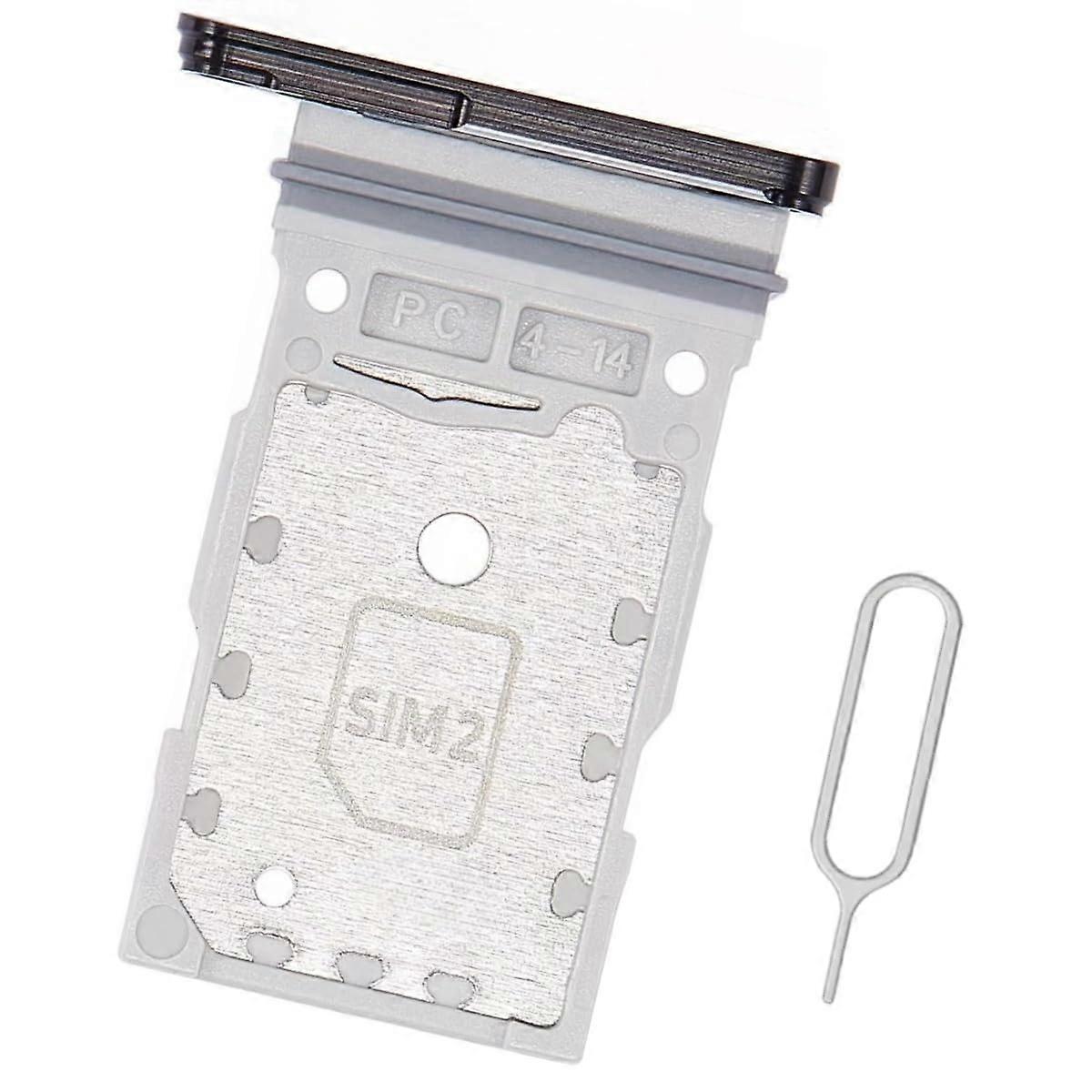 SIM Card Tray Replacement Dual SIM Holder Phantom Black with Eject Pin for Galaxy S22 Ultra