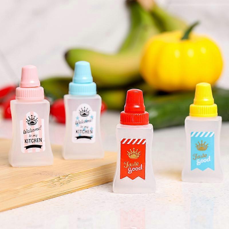 4pcs - Square Seasoning Split Bottle Cute Mini Portable Sauce Bottle