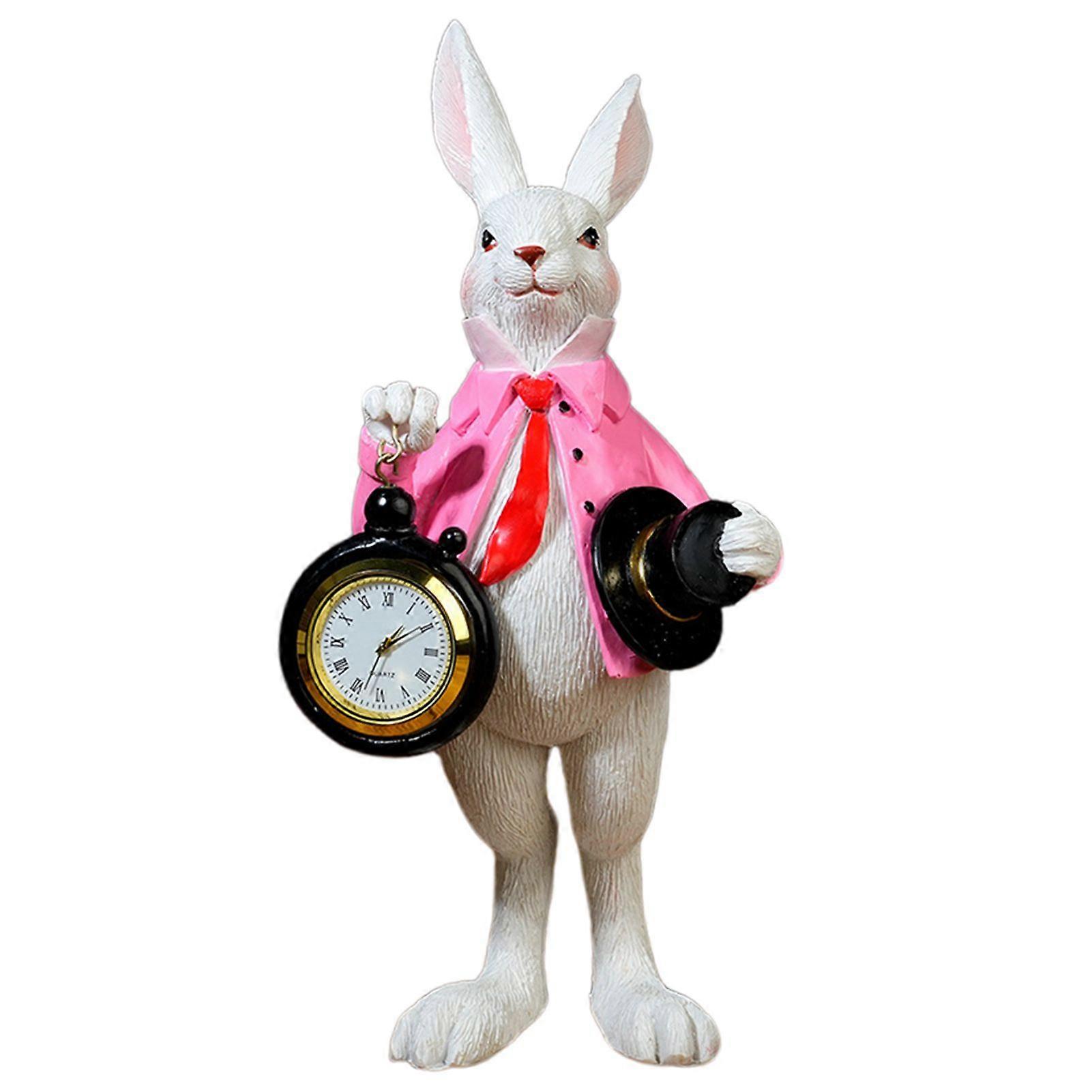 Unique Decorative Clock for Office Shelf - Gentlemen Rabbit Design, Perfect Present, Suitable for Office