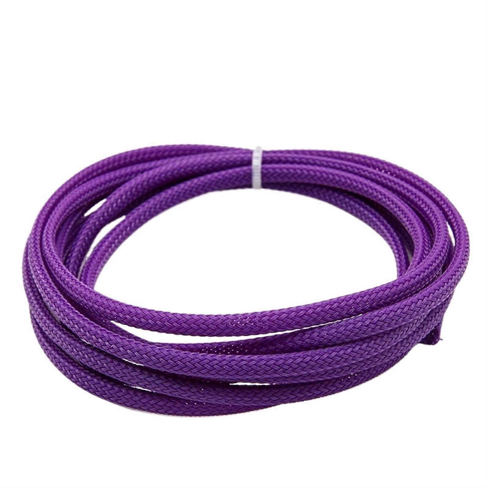 Yellow Braided Cable Management Sleeve 16mm x 2m, Flexible Organizer for Cable Clutter Reduction