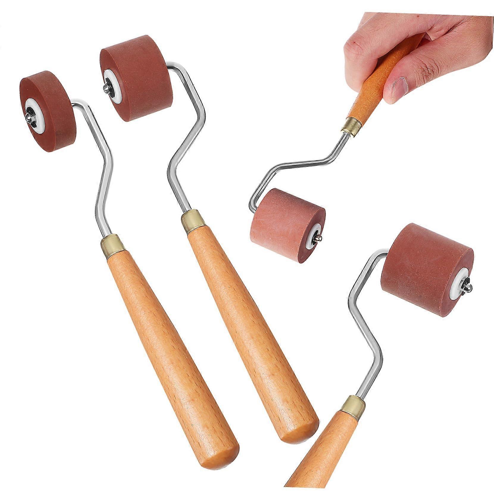 Rubber Brayer Set for Printmaking and Crafting, Smooth Coverage Glue Pasting Rollers, 3pcs
