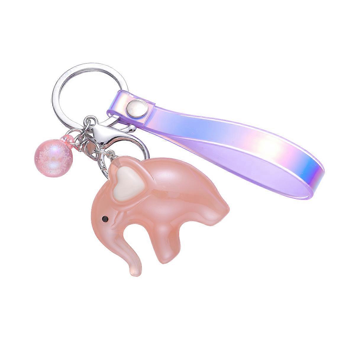 Elephant Keychain Acrylic Key Ring Bag Pendant Multi Protection 1Pcs