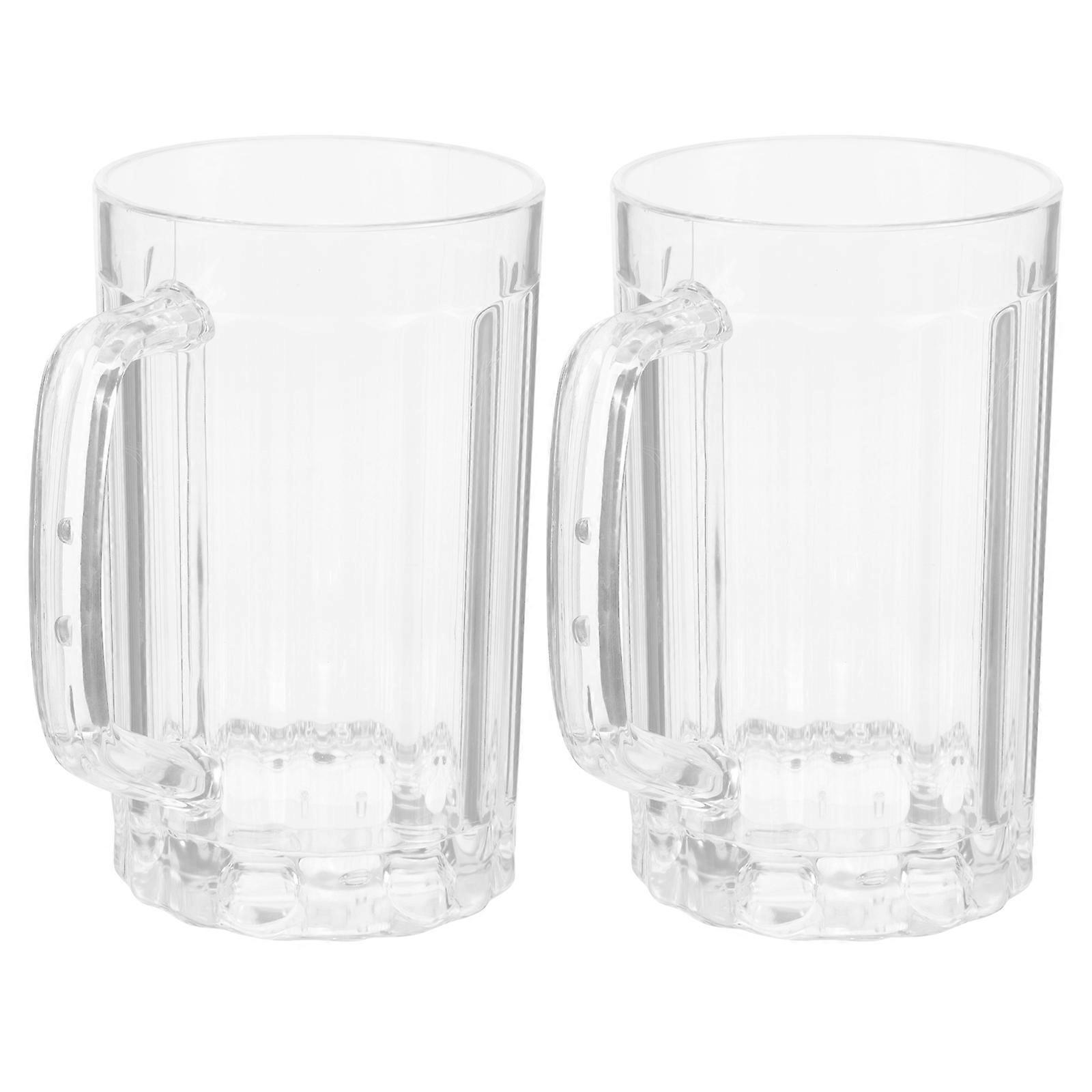 Transparent Beer Mug Reusable Reusable Cup for Home Use 2Pcs Drinking
