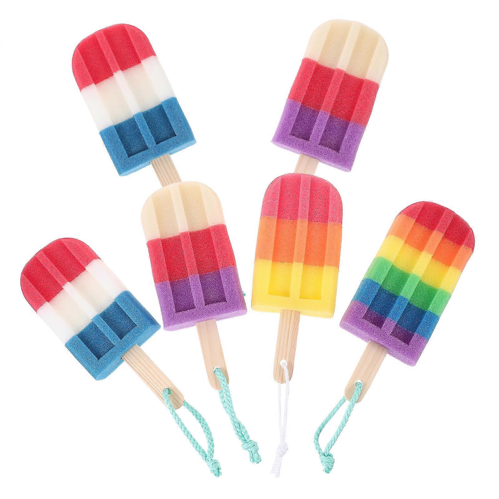 Shower Sponge Body Scrubber for Exfoliating 6Pcs Ice Cream Shape