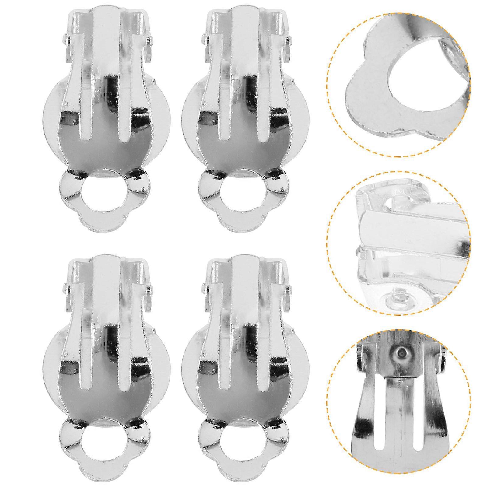 Ear Clips Earring Converter for DIY Earrings 20Pcs Silver Round Components