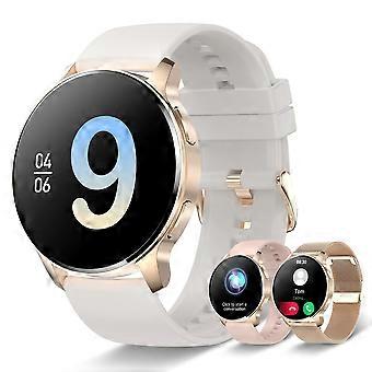 Dames smartwatch van 1,32 inch met touchscreen, stappenteller en smartphonefuncties – Roségoud