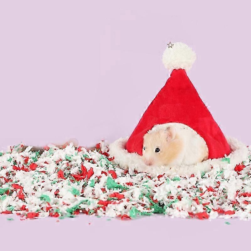 Warm Santa Hat Hamster Bed for Small Pets