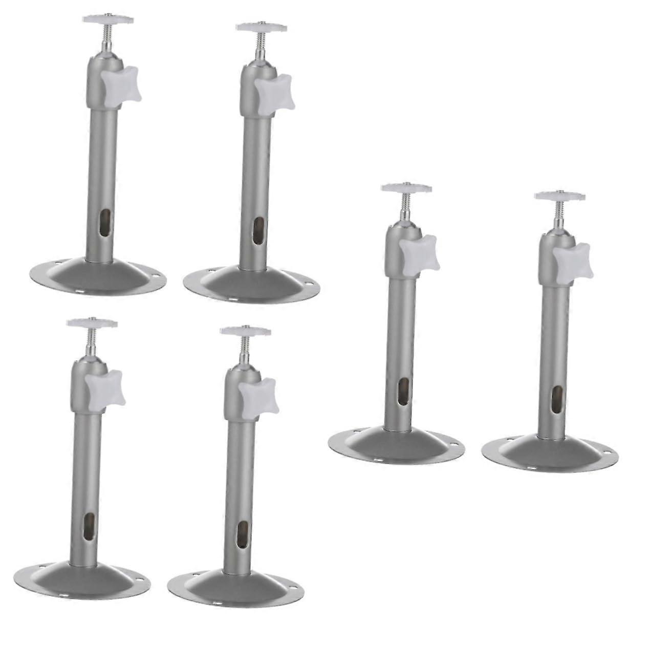 6pcs Aluminum Security Camera Wall Mount Bracket with Adjustable Ball Head Silver