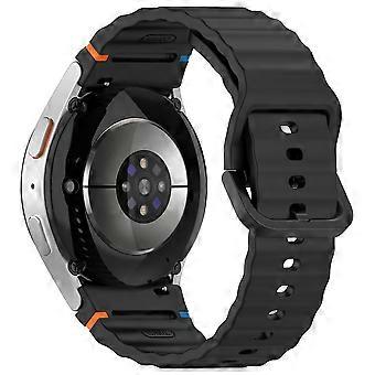 Armband für Samsung Galaxy Watch 7 (40 mm) / Watch 7 (44 mm), Wellenmuster, schwarz
