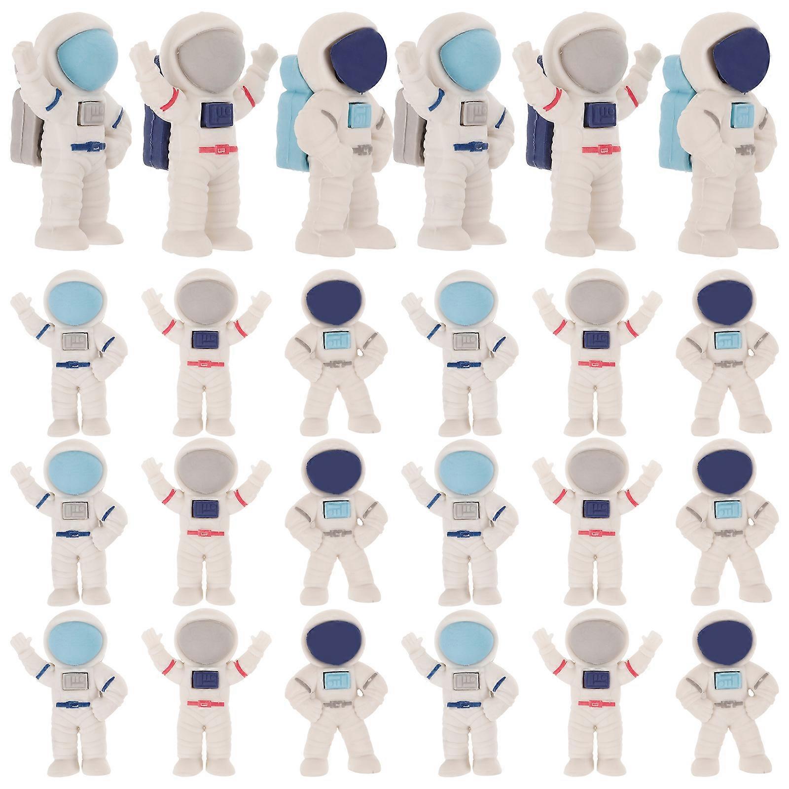 24Pcs Small Spaceman Erasers Cartoon Astronaut Erasers Portable Erasers Multi-function Erasers