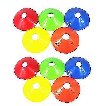 10-Piece Soccer Training Disc Cones - 19x19x5cm Football Drill Markers for Agility & Obstacle Practice