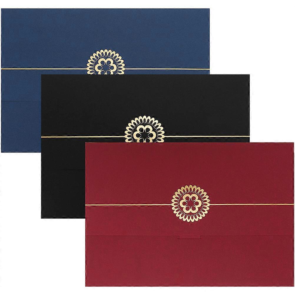 3Pcs Certificate Cover Paper Folder for Storage Use in Assorted Colors
