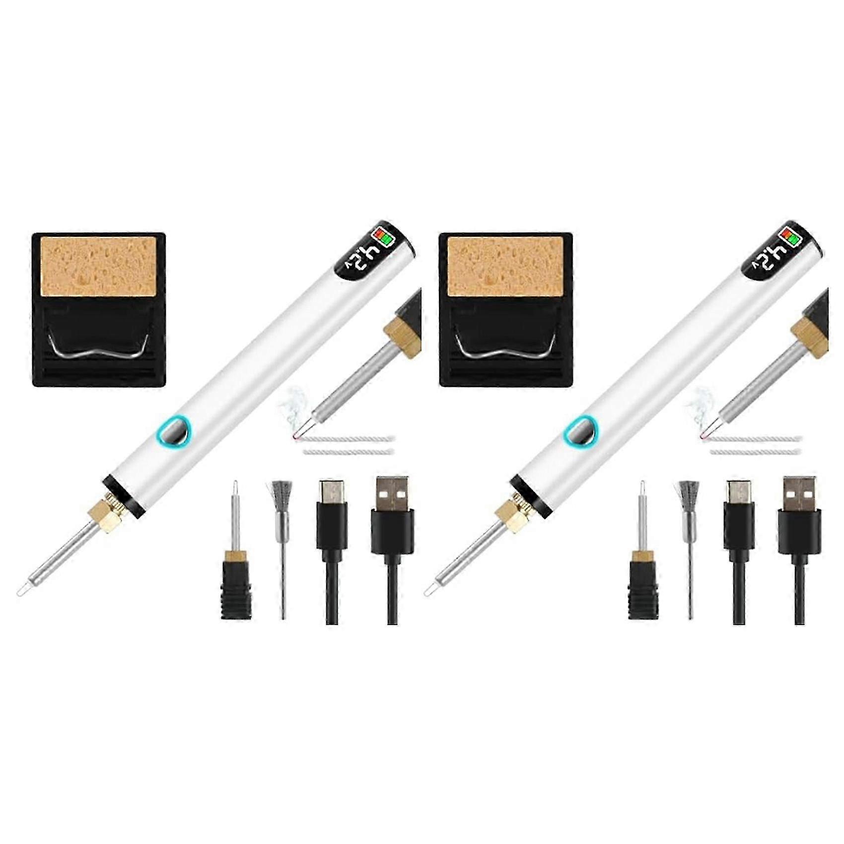 2X Rechargeable Thread Burner Kit compatible with Jewelry Making,Digital Thread Zapper Tool,Leather Craft,Weaving & Stringing B