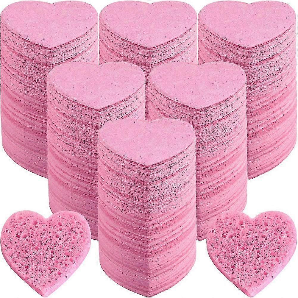 100 Count Compressed Sponges Heart Shape Face Sponges