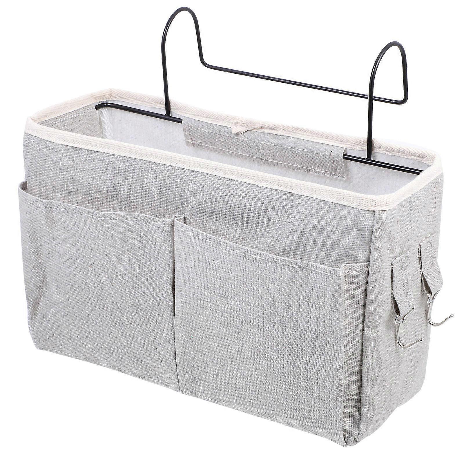 Grey Bedside Storage Pouch for Dormitory Use Practical Hanging Bag Multipurpose