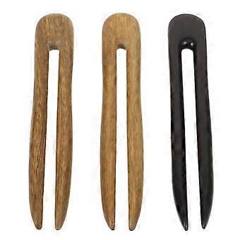 3 pz Legno A Forma di U Bastone Dei Capelli Retro Hair Pin Accessorio Per Capelli per Le Signore