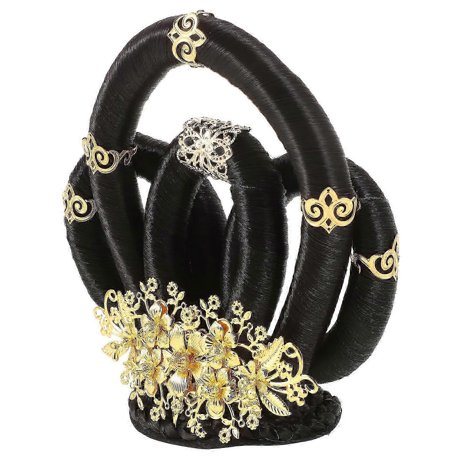 Chignon noir élégant pour les spectacles