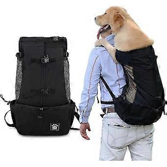 Outdoor Pet Rugzak met Gesp, Grote Capaciteit, Zwart - Maat L