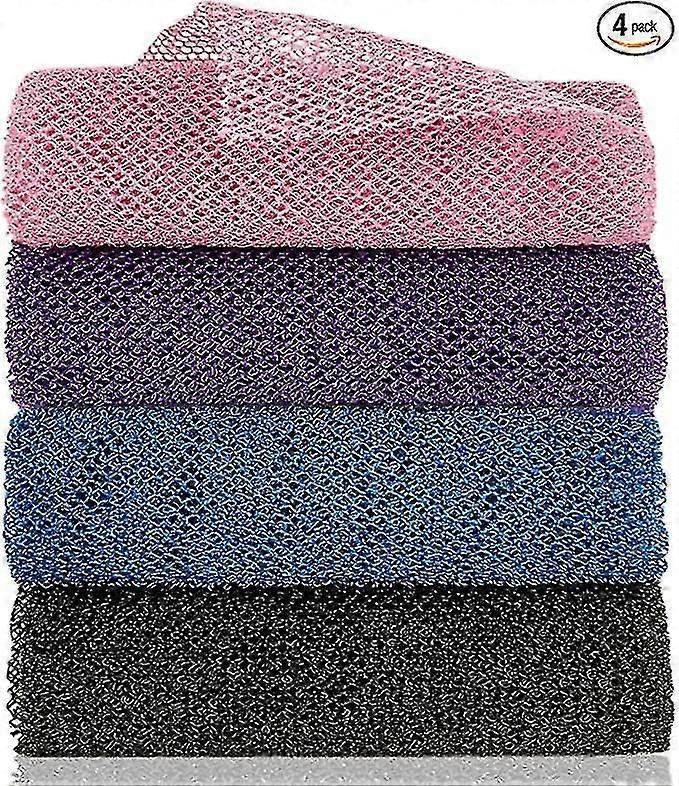 4-pack African Bath Net Nylon Long Bath Towels