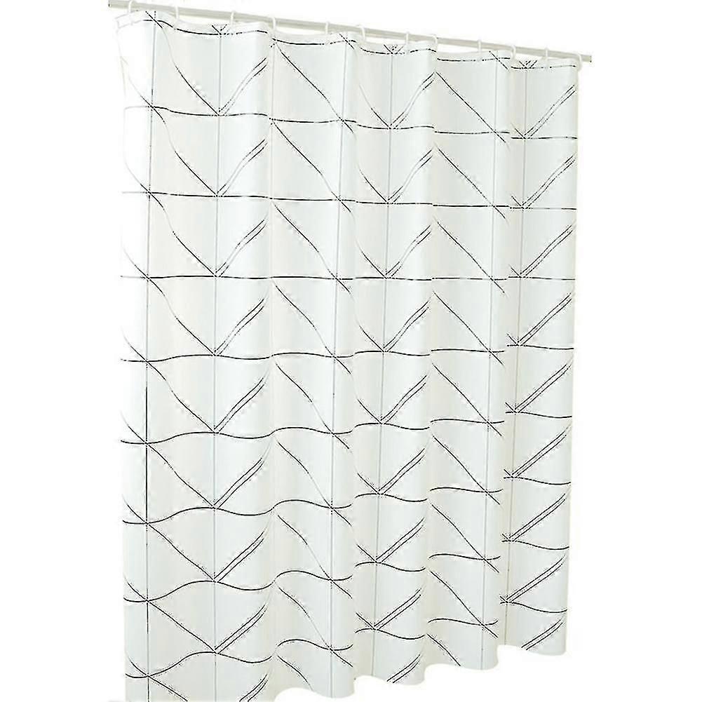 Thick Triangle Pattern Printing Waterproof Shower Curtain