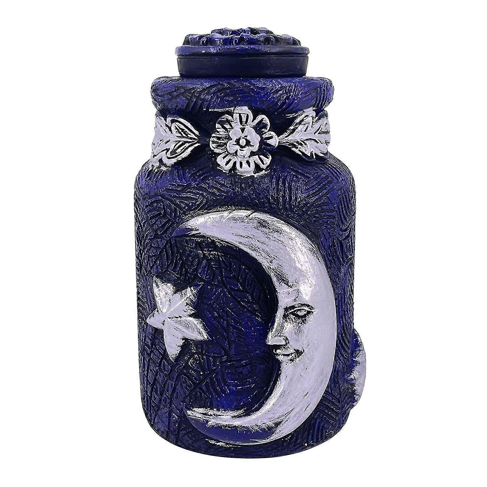 green Man Witch Bottle /death Shead Moth/celestial Decor Moon B
