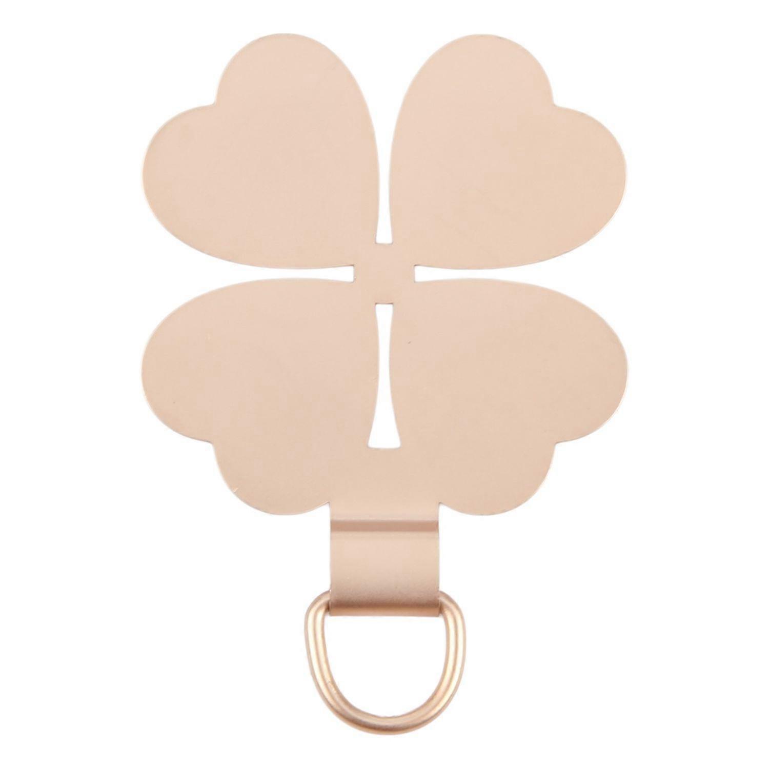 Four-leaf metal mobile phone lanyard for smartphones - attachment ring, gold