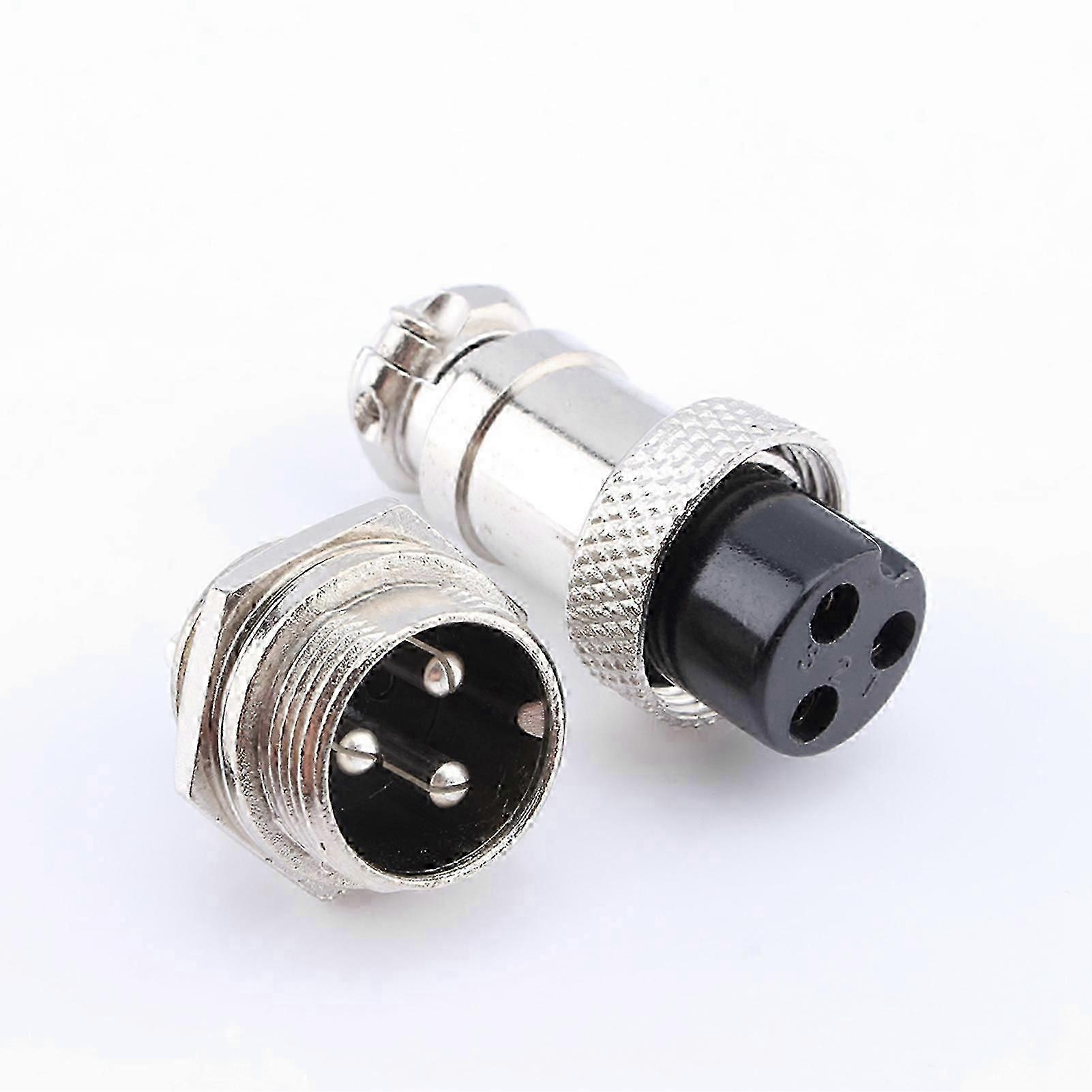 3Pins Screw Type Electrical Aviation Plug Socket Connector - GX16