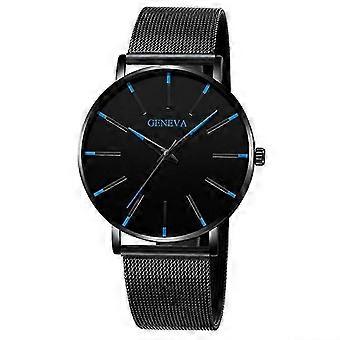 GENÈVE Män Kvarts Klocka Mode Casual Armbandsur med Rostfritt Stål Rem - Stil A