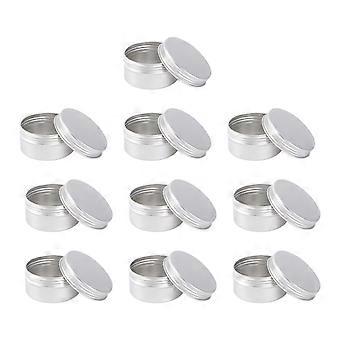 Silver Cosmetic Ointment Box for Storage 10Pcs Aluminium Cream Jars
