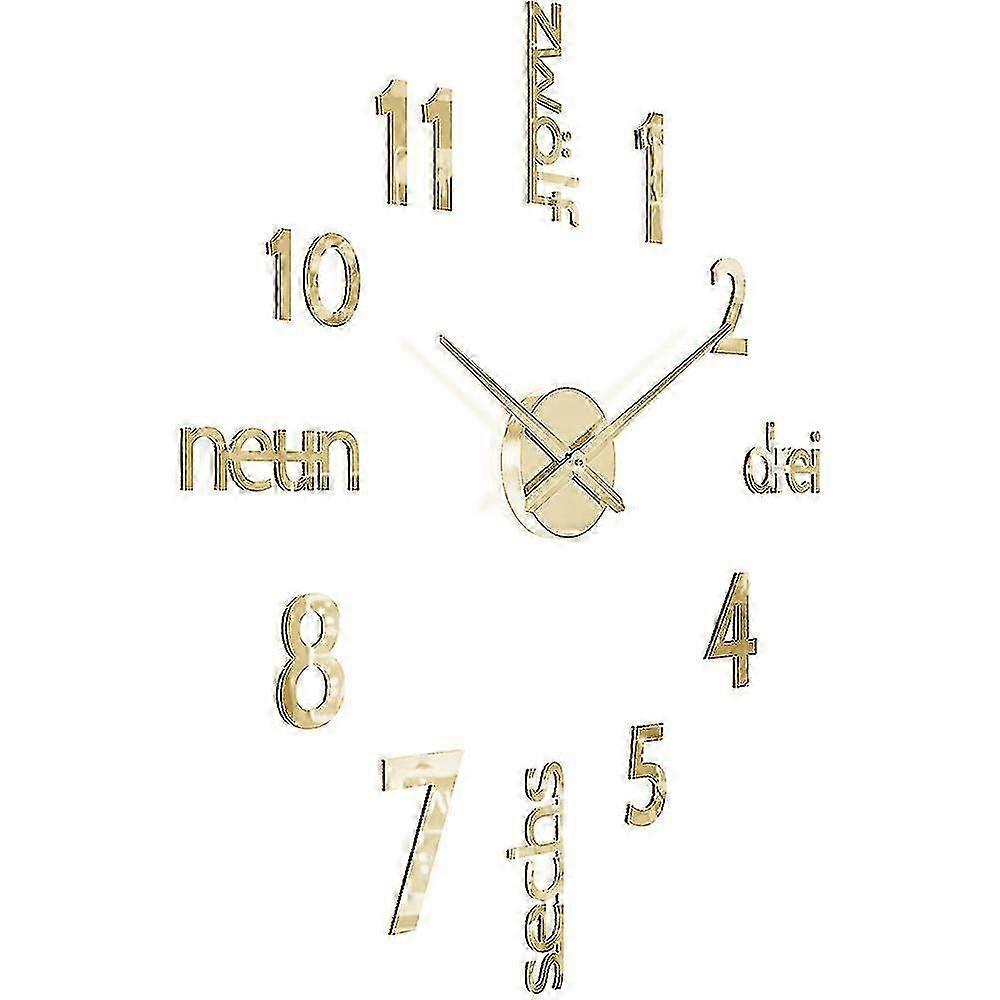 Elegant Large DIY Frameless 3d Mirror Surface Effect Wall Clock