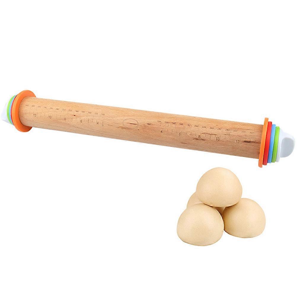 Scale Rolling Pin Adjustable Thickness Beech Wood