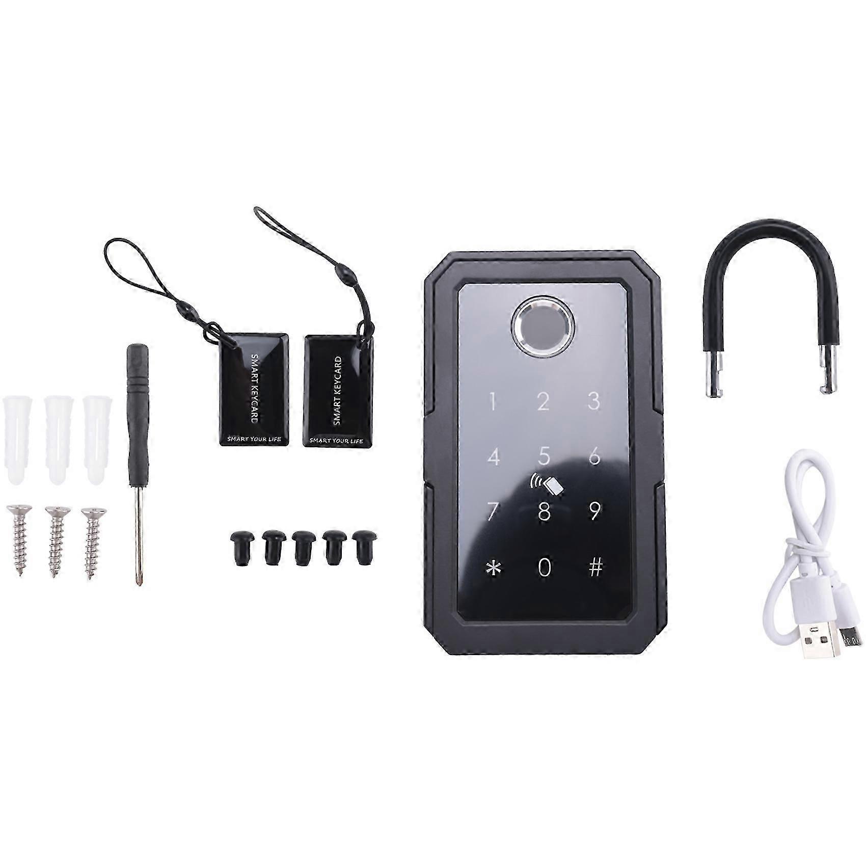 Smartkey Lock Box, Home Key Wireless Smartlock Box, Electronic Key Box App Digital Code Bluetooth Key Safe compatible with Host