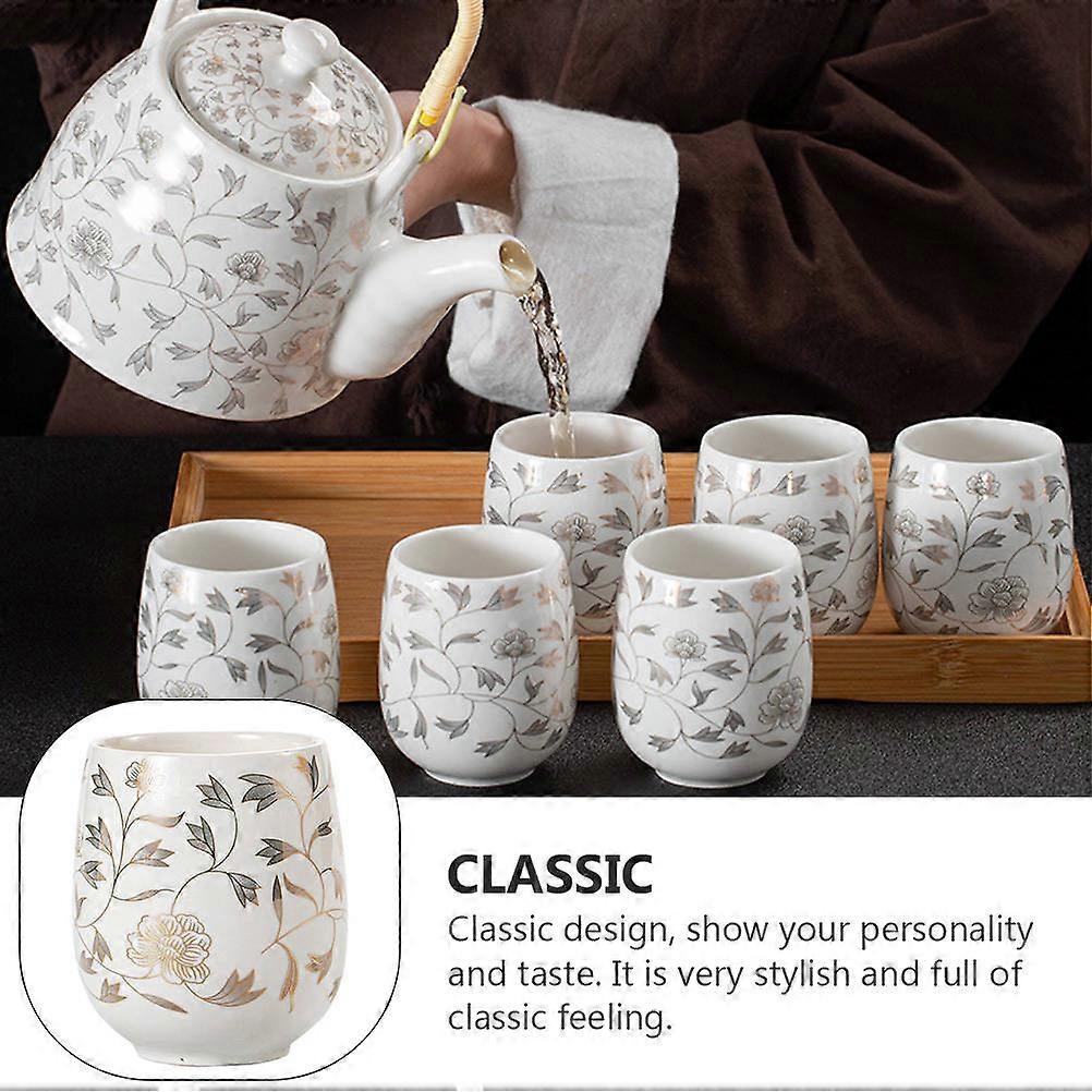 Retro Ceramic Tea Cups for Decorative Use 2Pcs Set